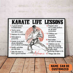 Load image into Gallery viewer, Personalized Karate Life Lessons Poster Karate Canvas Print Wall Art Boy&#39;s Room Decor Motivational Gift For Karate Player
