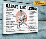 Load image into Gallery viewer, Personalized Karate Life Lessons Poster Karate Canvas Print Wall Art Boy&#39;s Room Decor Motivational Gift For Karate Player
