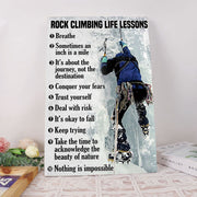 Rock Climbing Life Lessons Poster Rock Climbing Canvas Print Wall Art Room Decor Inspirational Gift Rock Climber