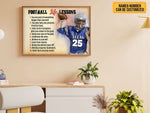 Load image into Gallery viewer, Football Life Lessons Poster Canvas Print Custom Name Number Vintage Wall Art Gift Football Player
