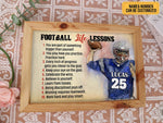 Load image into Gallery viewer, Football Life Lessons Poster Canvas Print Custom Name Number Vintage Wall Art Gift Football Player
