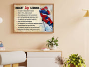 Hockey Life Lessons Poster Canvas Print Hockey Poster Wall Art Room Decor Vintage Gift Ice Hockey Player