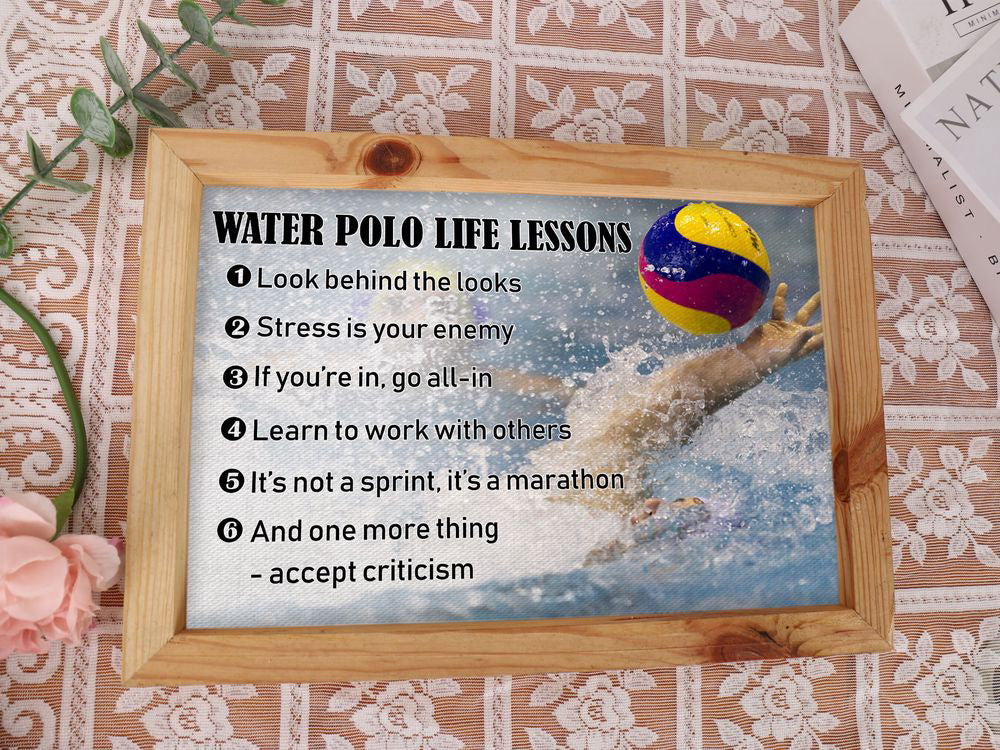 Water Polo Life Lessons Poster Canvas Print, Water Polo Poster, Water Polo Player Sport Lover Gift