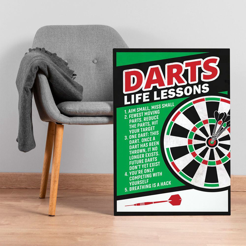 Darts Life Lessons Darts Poster Canvas Print Wall Art Game Room Decor Darts Club Decor Gift for Darts Lover