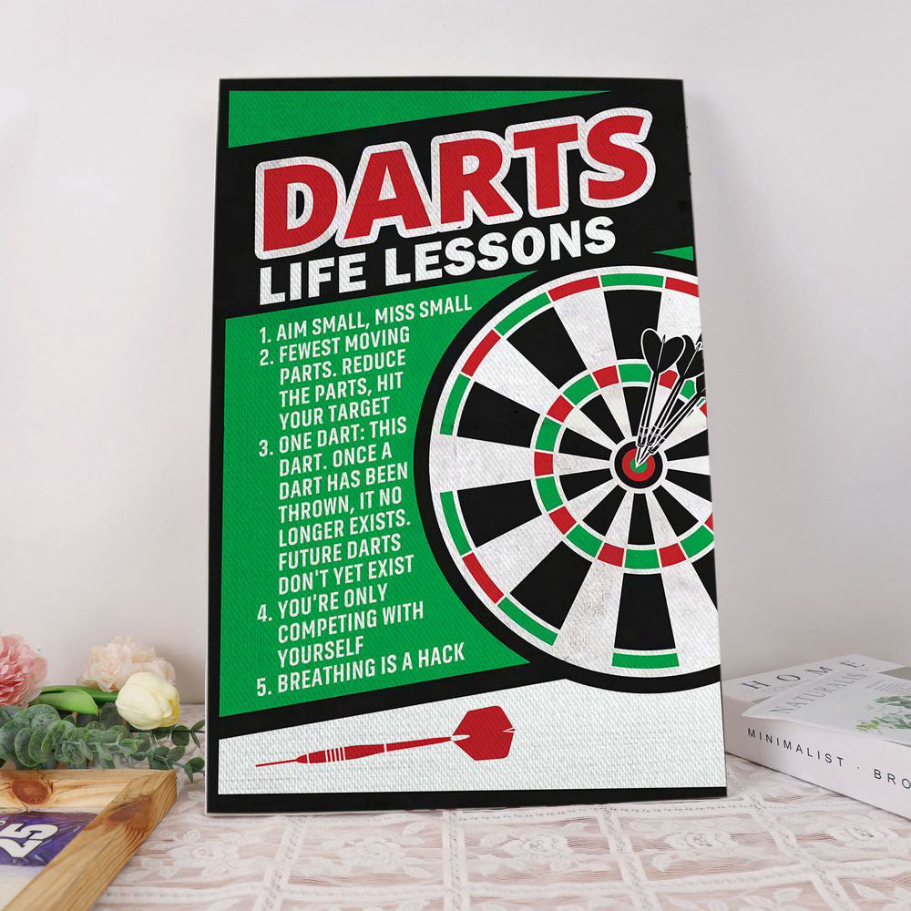 Darts Life Lessons Darts Poster Canvas Print Wall Art Game Room Decor Darts Club Decor Gift for Darts Lover