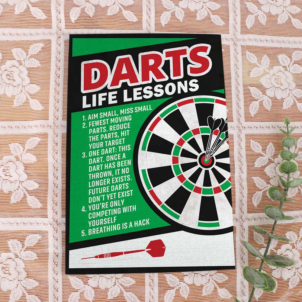 Darts Life Lessons Darts Poster Canvas Print Wall Art Game Room Decor Darts Club Decor Gift for Darts Lover