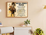 Load image into Gallery viewer, The Bull Rider&#39;s Prayer Poster Bull Riding Poster Canvas Print Vintage Wall Art Man Cave Decor Gift for Bull Rider
