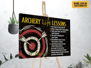 Archery Life Lessons Custom Archery Poster Canvas Print Wall Art Inspirational Gift for Archer Archery Player