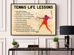 Load image into Gallery viewer, Tennis Life Lessons Tennis Poster Canvas Vintage Print Tennis Wall Art Room Decor Gift for Tennis Player
