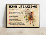 Load image into Gallery viewer, Tennis Life Lessons Tennis Poster Canvas Vintage Print Tennis Wall Art Room Decor Gift for Tennis Player
