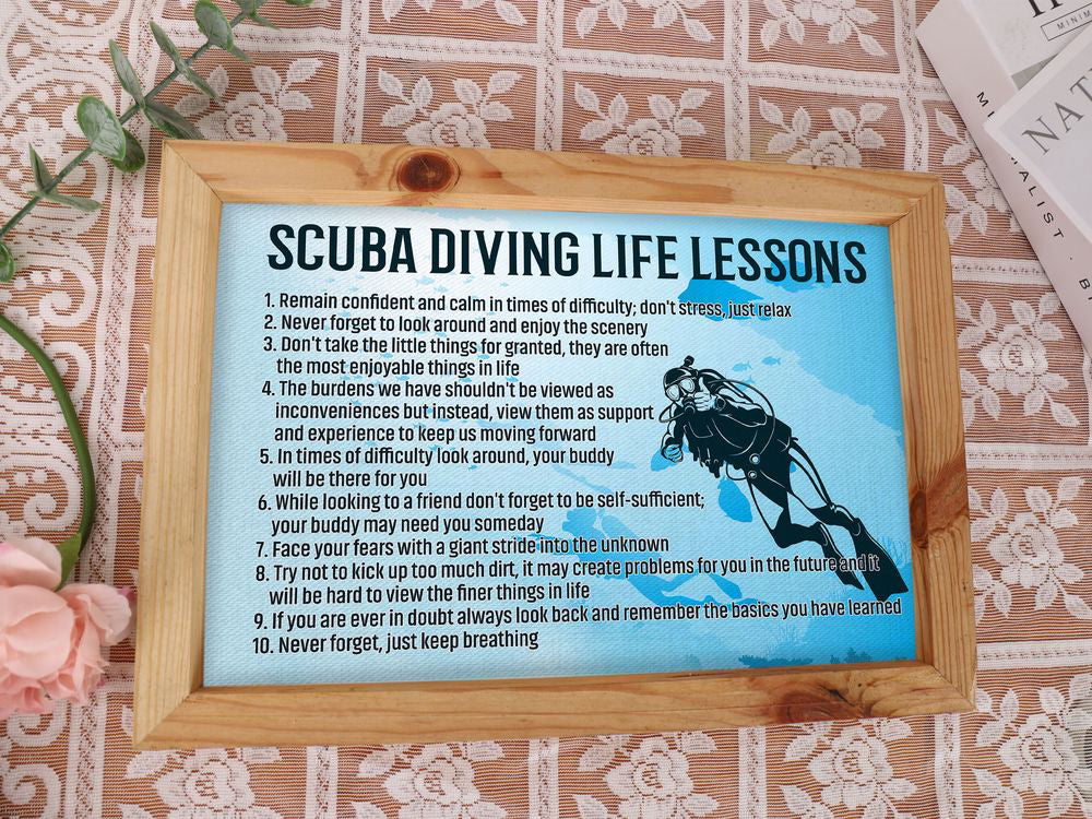 Scuba Diving Life Lessons Scuba Diving Poster Canvas Print Wall Art Room Decor Inspiration Gift For Scuba Divers