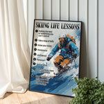 Load image into Gallery viewer, Skiing Life Lessons Skiing Poster Canvas Print Sport Wall Art Room Decor Inspirational Gift for Skier
