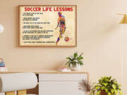 Personalized Soccer Life Lessons Poster Canvas Print Vintage Wall Art Club Decor Inspirational Gift for Soocer Player