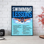 Load image into Gallery viewer, Swimming Life Lessons Poster Canvas Print Wall Art Room Decor Inspirational Gift for Swimmer
