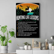 Hunting Life Lessons Poster Canvas Print Wall Art Home Decor Man Cave Decor Inspirational Gift for Hunter