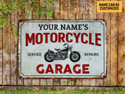 Personalized Motorcycle Garage Metal Sign Custom Motorcycle Workshop Sign Classic Biker Gift