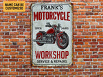 Load image into Gallery viewer, Personalized Motorcycle Workshop Metal Sign Custom Motorcycle Garage Sign Classic Motorbike Biker Gift

