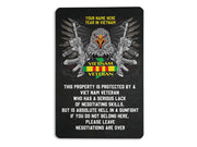 Personalized Vietnam Veteran Property Metal Sign, Military Eagle Art Veteran's Day Gift, Funny Gift for VET Veterans Hanging Wall Home Decor