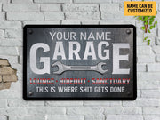 Customized Garage Metal Sign Lounge Hideout Sanctuary Garage Sign Workshop Sign Gift For Decor