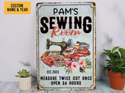 Personalized Sewing Room Metal Sign Classic Tin Gift for Tailor Sewing Lover