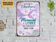 Personalized Mermaid Lounge Metal Sign Wall Art, Mermaid Sign, Mermaid Lover Gift