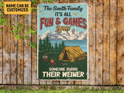 Personalized Campfire Metal Sign Art Welcome Campsite Sign Tin Plaque Camp Sign Camping Gift for Family