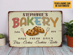 Load image into Gallery viewer, Personalized Bakery Metal Sign, Bakery Sign Tin Plaque, Baking Gift for Baker
