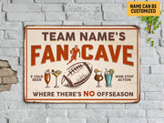 Personalized American Football Fan Cave Metal Sign Custom Team Name Football Season Gift for Football Lover