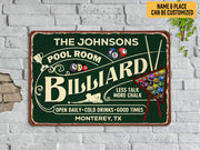 Personalized Pool Room Billiard Metal Sign More Chalk Billiards Sign Billiard Lover Gift