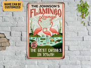 Personalized Flamingo Lounge Metal Sign Flamingo Sign Best Drinks In Town Pool Sign Tin Plaque Beach Lounge Decor Patio Decor Poolside Decor