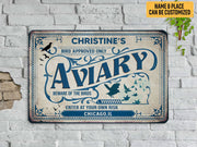 Personalized Aviary Metal Sign Custom Aviary Sign Welcome Birds Sign Classic Enter At Your Own Risk   Gift Aviary Decor Bird House Decor