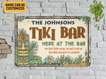 Load image into Gallery viewer, Personalized Tiki Bar Metal Sign, Tiki Bar Sign, Tropical Tiki Plaque, Pub Decor , Custom Tiki Gift
