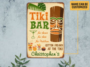 Personalized Tiki Bar Metal Sign, Tiki Bar Sign, Tropical Cocktail Tiki Plaque, Custom Gift, Pub Decor