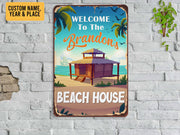 Personalized Beach House Metal Sign Welcome Beach House Sign Custom Family Name Summer Gift