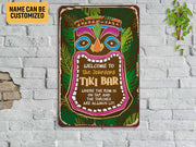 Personalized Tiki Bar Metal Sign Welcome Tiki Sign Tropical Cocktail Tiki Bar Sign Hawaiian Aloha  Gift For Decor