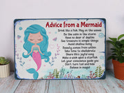 Advice From A Mermaid Metal Sign Beach Nautical Art Tin Mermaid Lover Gift
