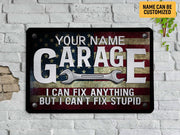 Personalized Garage Metal Sign Funny Garage Sign American Flag Art He Shed Sign Patriotic Gift for Men