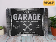 My Tools My Rules Personalized Garage Metal Sign His Place Garage Sign Metal Art He Shed Sign Gift for Him