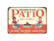 Custom Photo Name Couple Welcome To Our Patio Sign, Patio Metal Art Sign, Personalized Gift for Couple