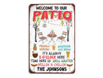 Load image into Gallery viewer, Personalized Welcome To Our Patio Sign, Patio Metal Art Sign, Patio Plaque, Gift for Family
