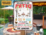 Load image into Gallery viewer, Personalized Welcome To Our Patio Sign, Patio Metal Art Sign, Patio Plaque, Gift for Family
