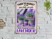 Personalized Farm To Market Lavender Garden Metal Sign Lavender Sign, Gift For Gardener
