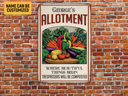 Personalized Allotment Metal Sign Vegetable Garden Sign Vegetable Patch Sign Custom Gardener Gift