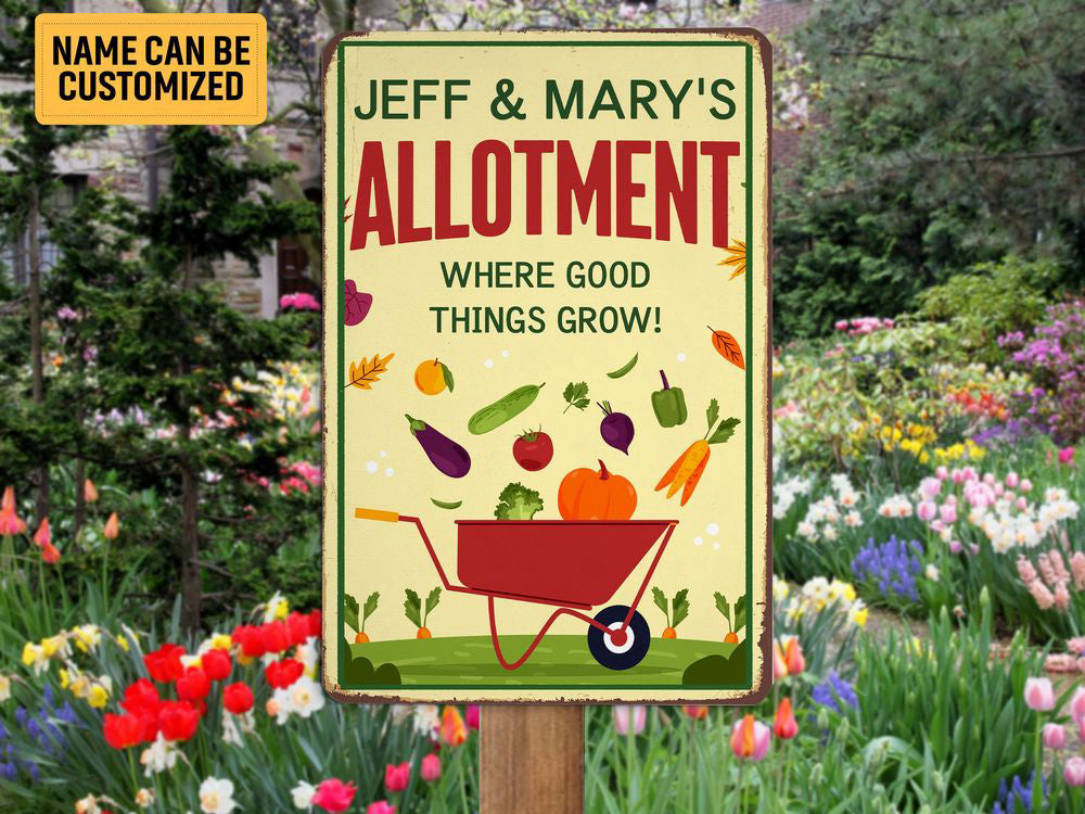 Personalized Allotment Metal Sign Vegetable Garden Sign Vegetable Patch Sign Custom Gift for Gardeners