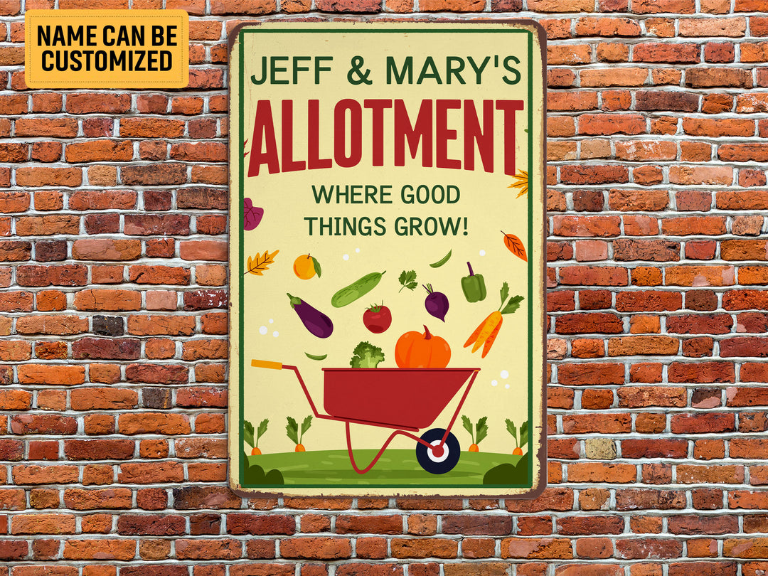 Personalized Allotment Metal Sign Vegetable Garden Sign Vegetable Patch Sign Custom Gift for Gardeners