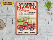 Personalized Flower Shop Metal Sign Floristry Flower Shop Sign Custom Gift For Flower Shop Owner