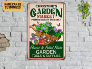 Personalized Garden Market Metal Sign Welcome Gardener Garden Shop Sign Potting Shed Sign  For Decor