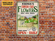 Personalized Flowers Garden Metal Sign Garden Sign Flower Shop Sign Custom Gift For Gardener
