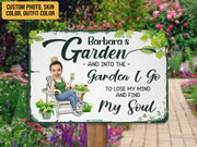Custom Photo Into The Garden Metal Sign Garden Sign Personalized Gift For Gardener