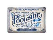 Personalized Soak Up The Sun Swimming Pool Sign Art, Pool Side Metal Sign Backyard Outside Decor